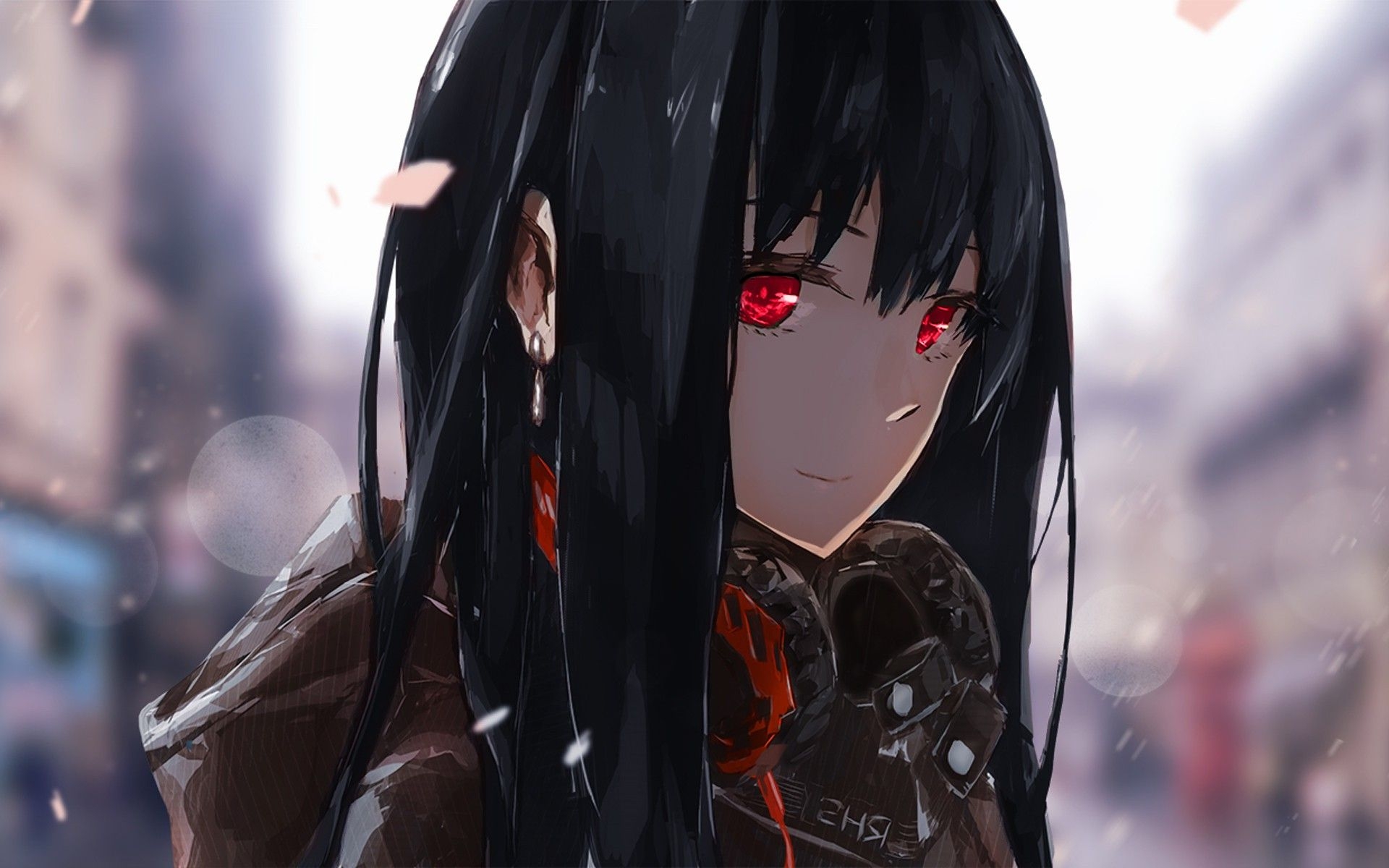 1920x1200 Red Eyed Anime Girl, Desktop