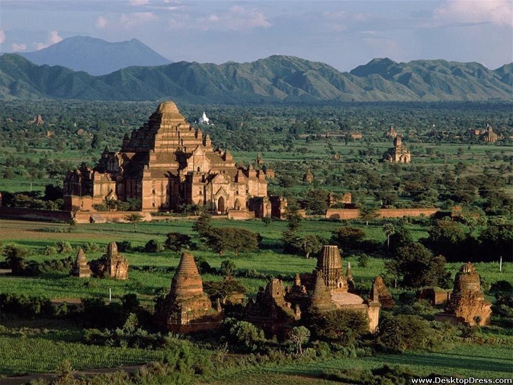 1030x770 Desktop Wallpaper Natural Background Countryside Pagoda, Bagan, Desktop