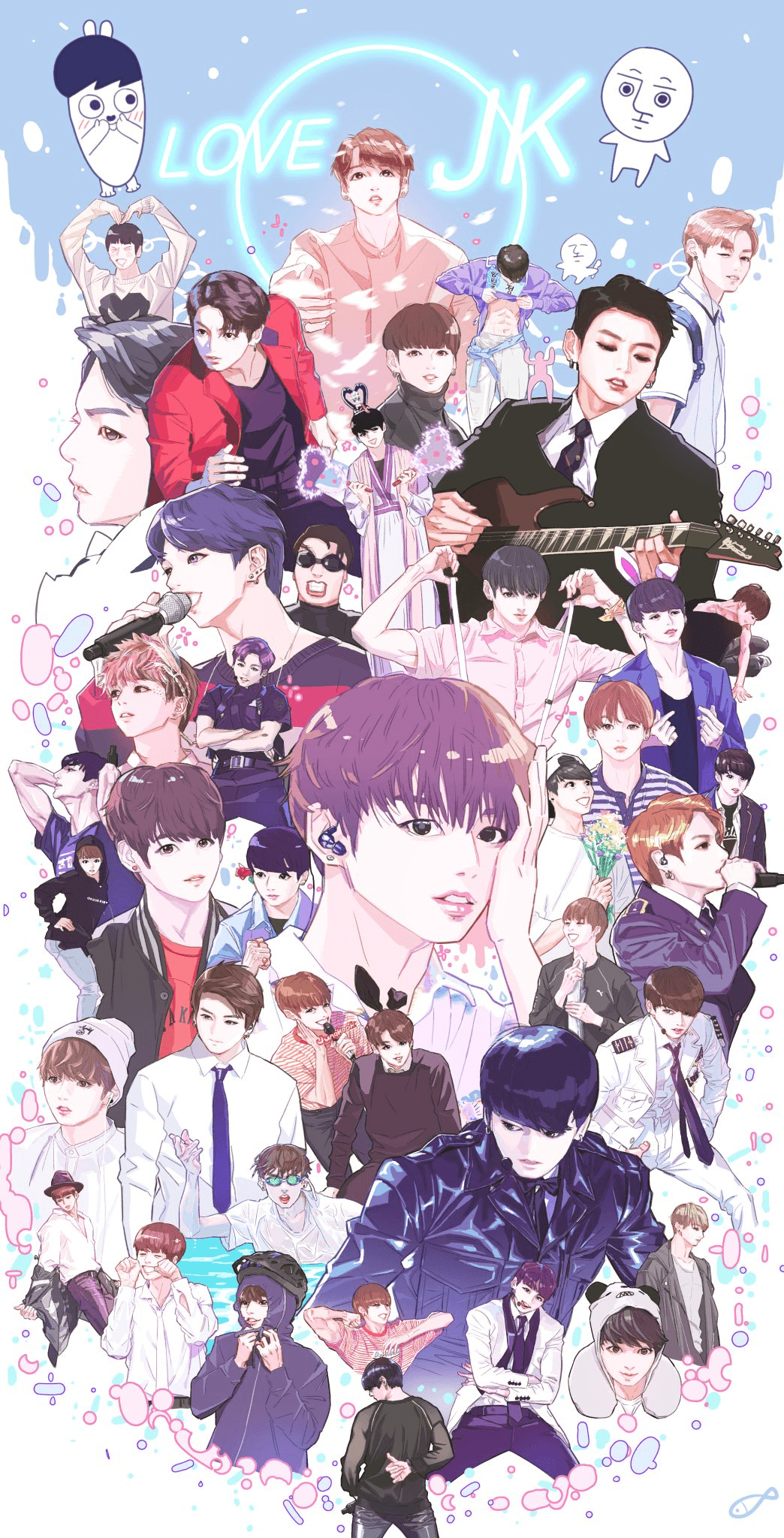 1050x2050 Love JK. Fanart. Bts, Bts chibi, Jungkook fanart, Phone