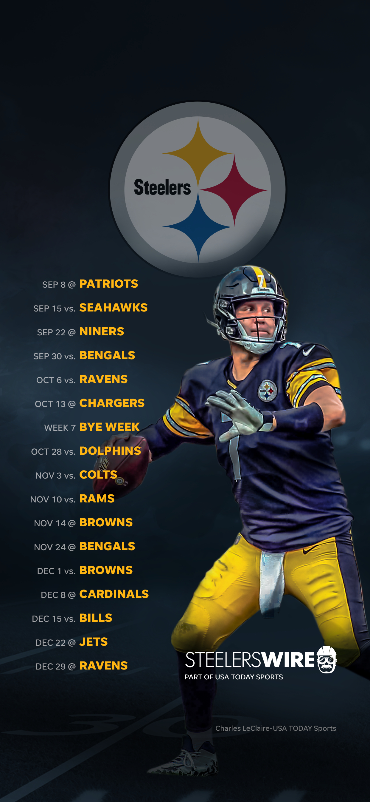 1250x2690 Pittsburgh Steelers Schedule: Downloadable Wallpaper, Phone