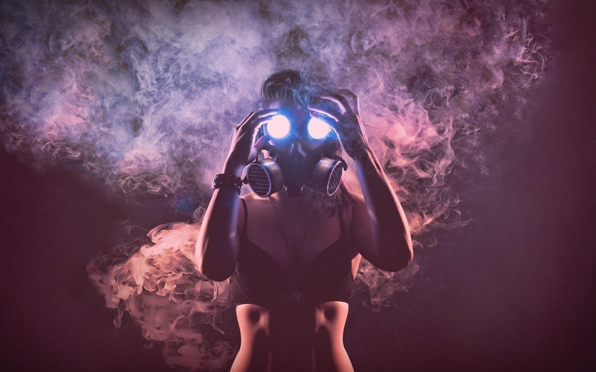 1920x1200 Hot girl Gas Mask Wallpaper, Desktop