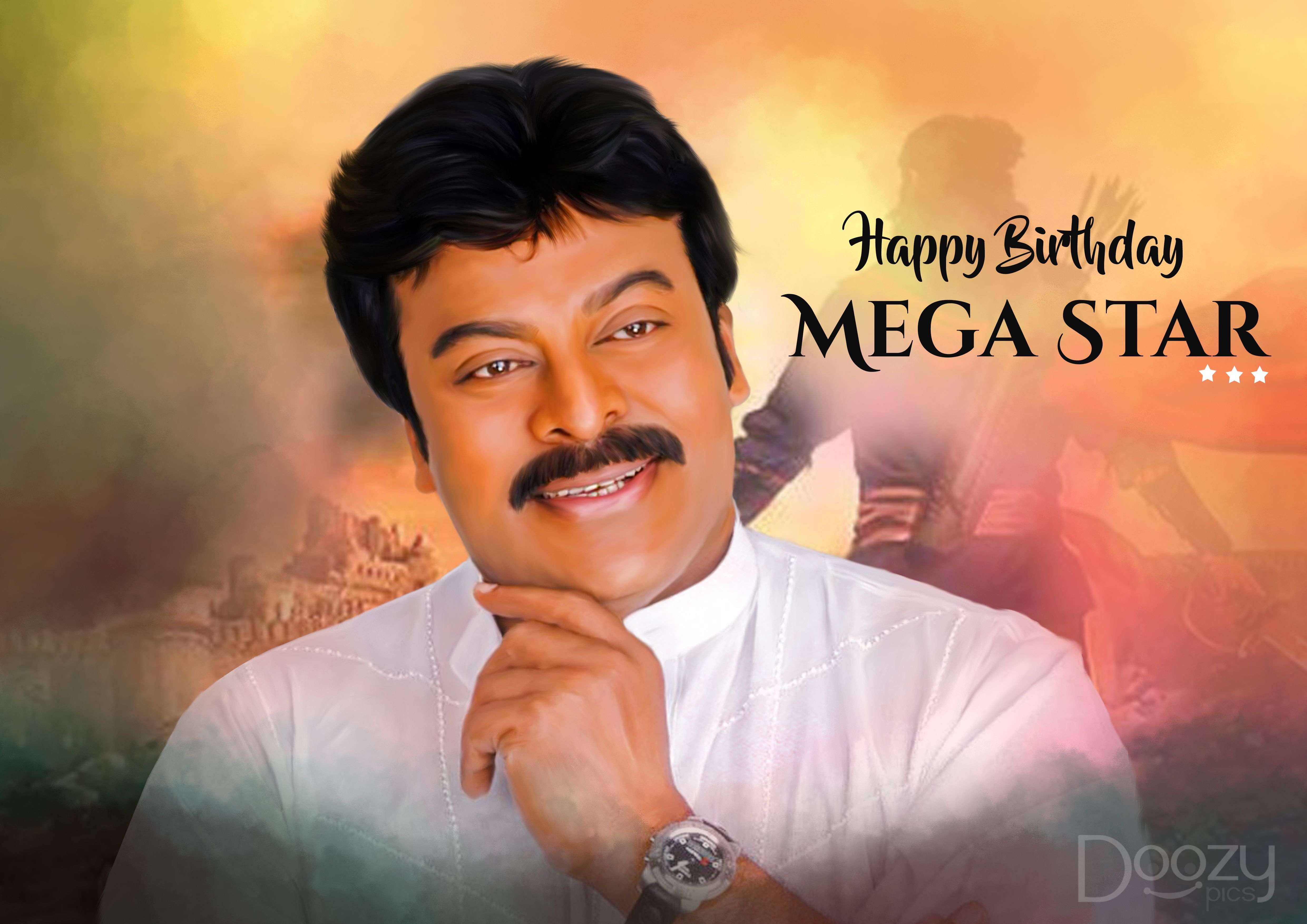 4970x3510 Doozypics Wishes A Very HAPPY BIRTHDAY to Padmabhushan Megastar Chiranjeevi, Desktop