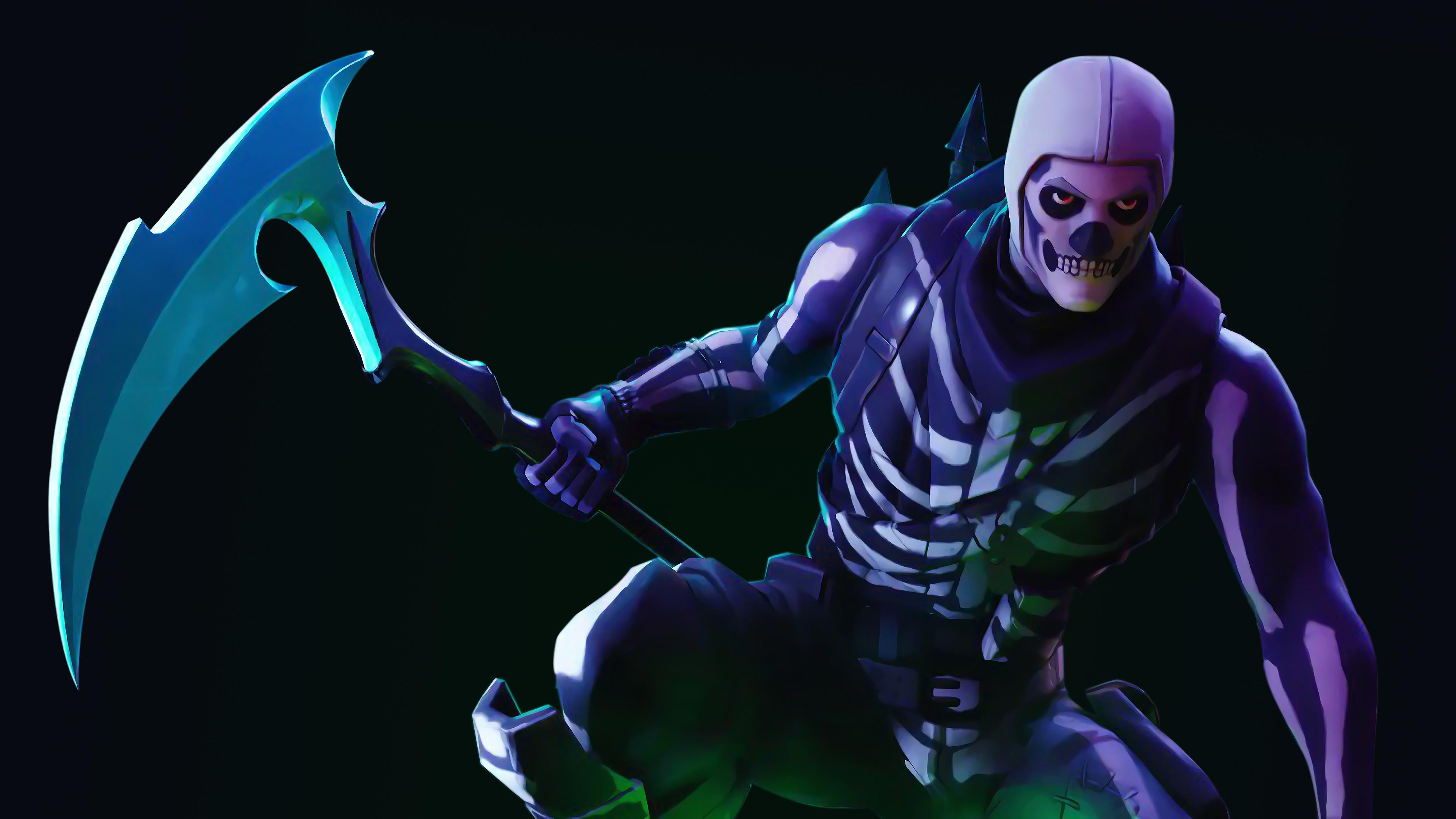 3840x2160 Skull Trooper 4K 8K HD Fortnite Battle Royale Wallpaper, Desktop