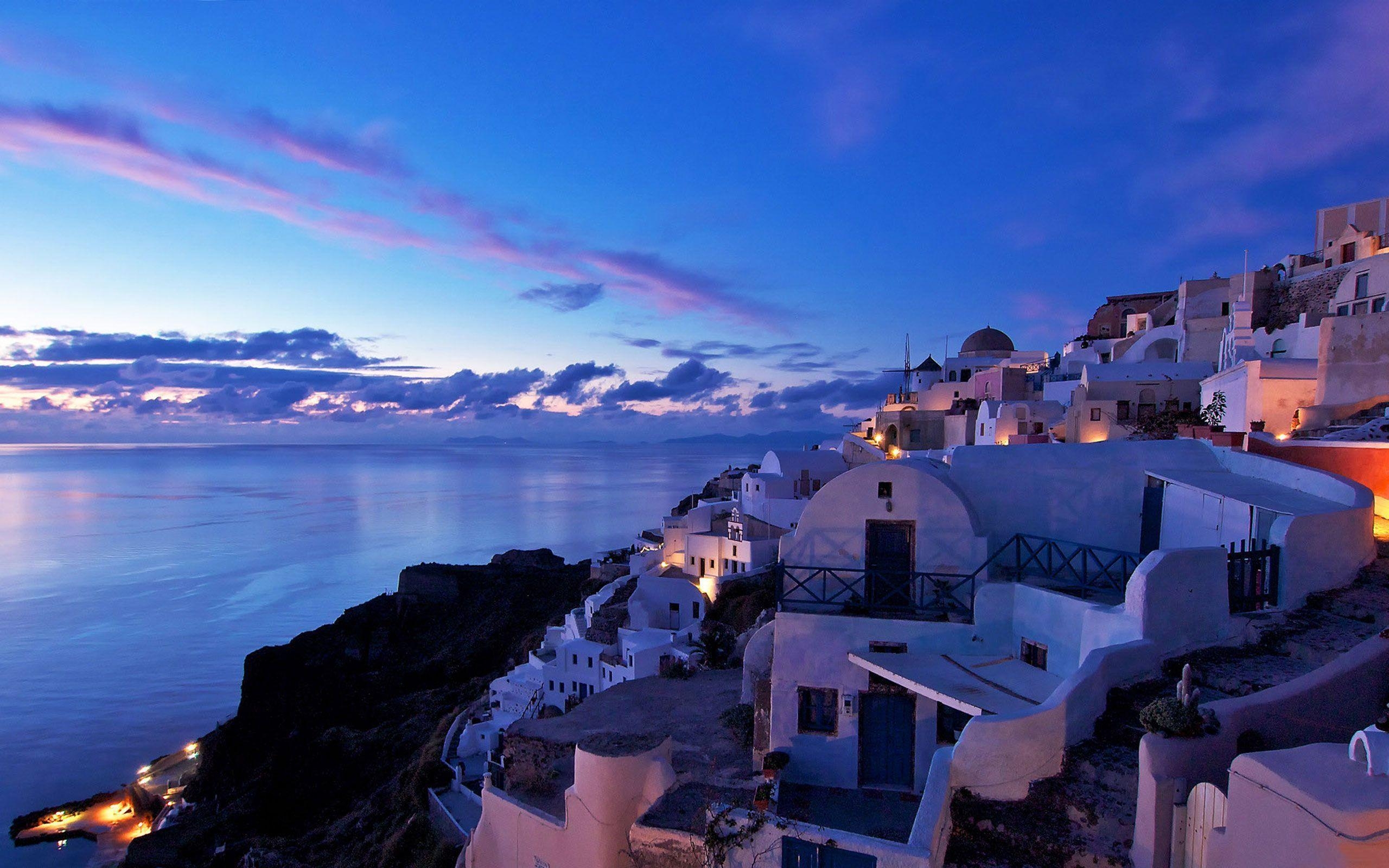 2560x1600 Santorini At Night HD Wallpaper. TanukinoSippo, Desktop