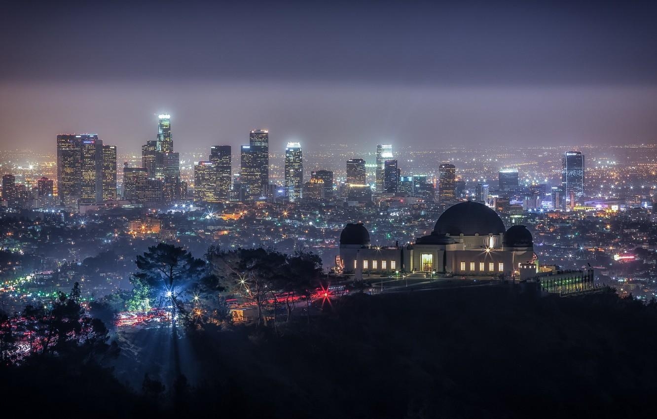 1340x850 Wallpaper the sky, trees, night, lights, home, california, the dome, Desktop