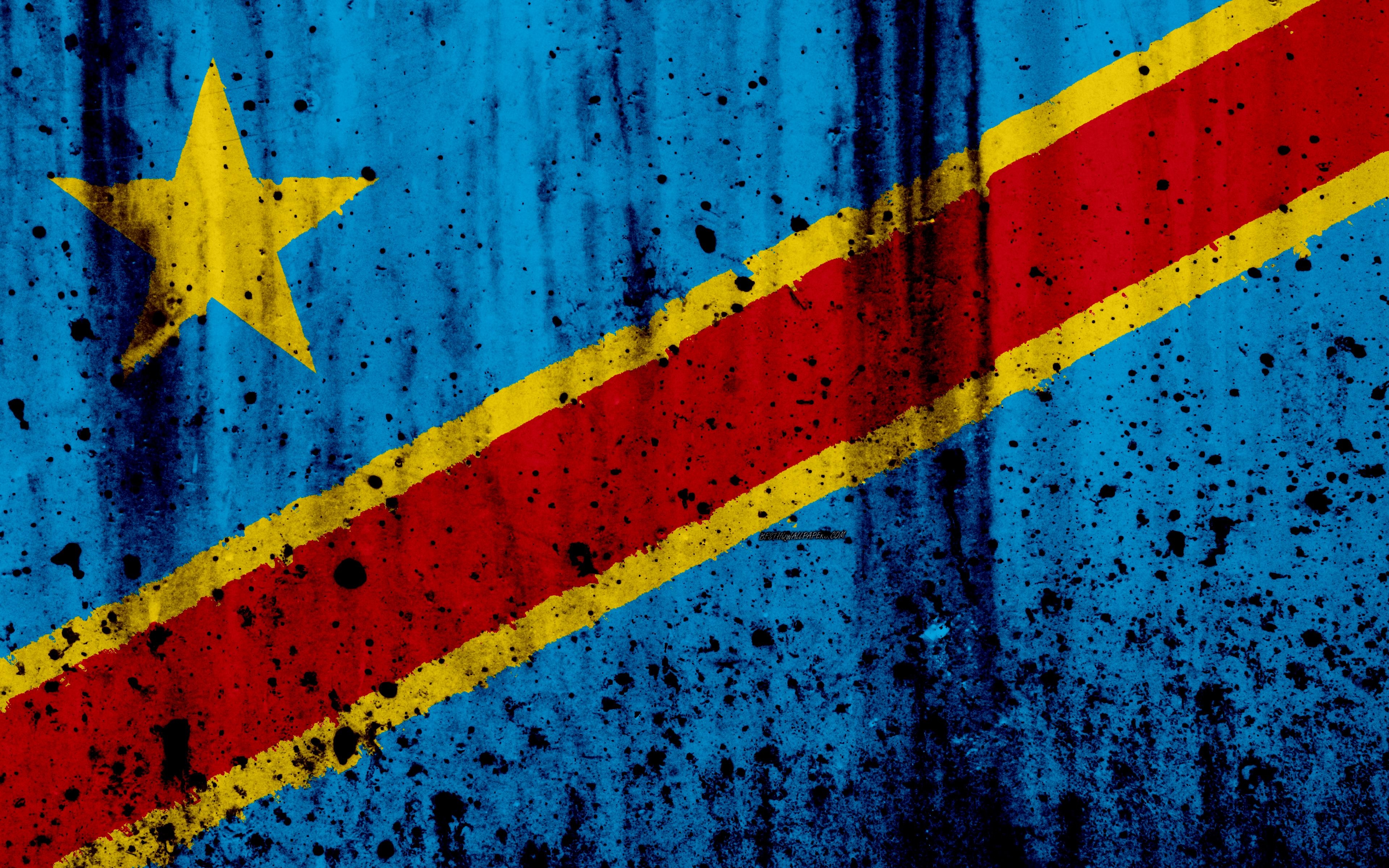 3840x2400 Download wallpaper Democratic Republic of the Congo flag, 4k, Desktop