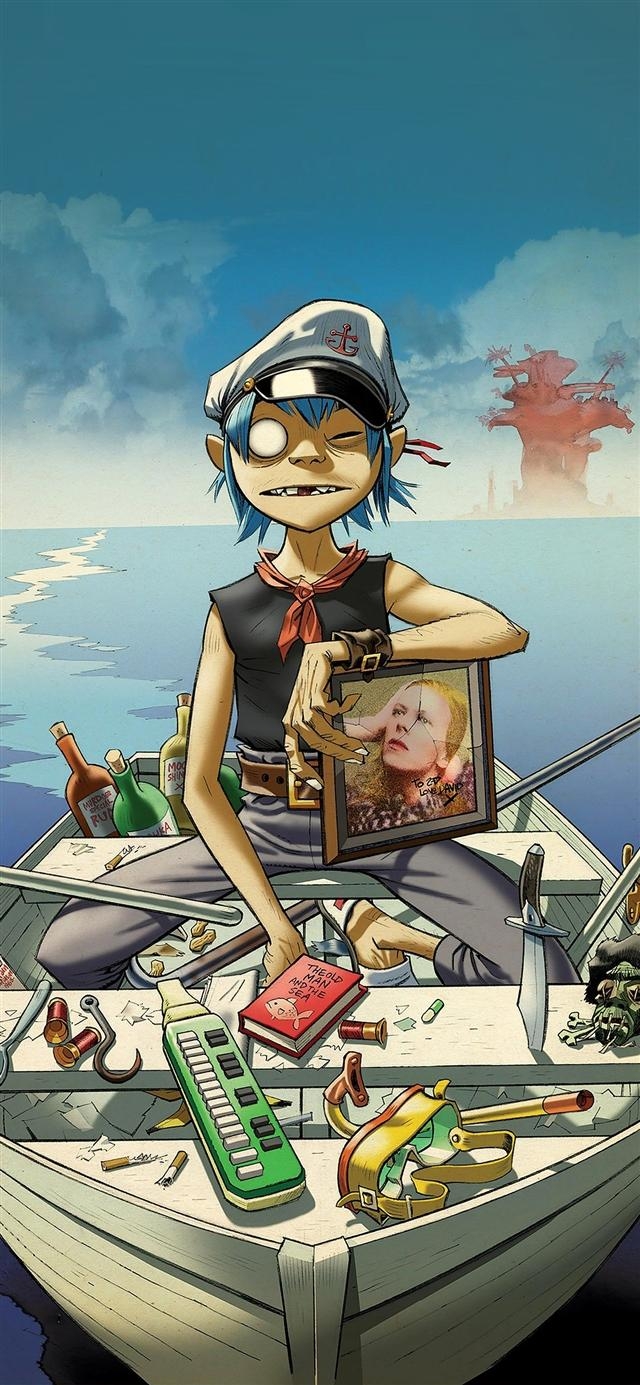 640x1390 Gorillaz boat music iPhone X Wallpaper Free Download, Phone