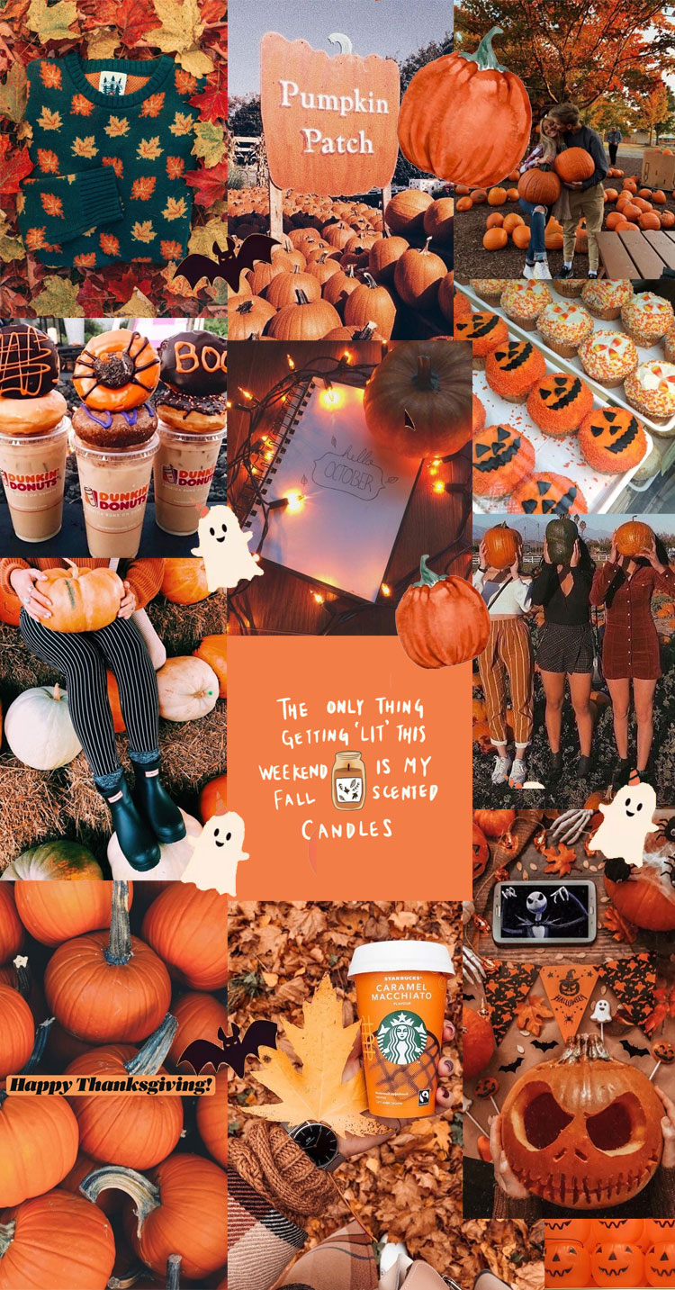 750x1440 Autumn Collage Wallpaper, Hello October, Phone