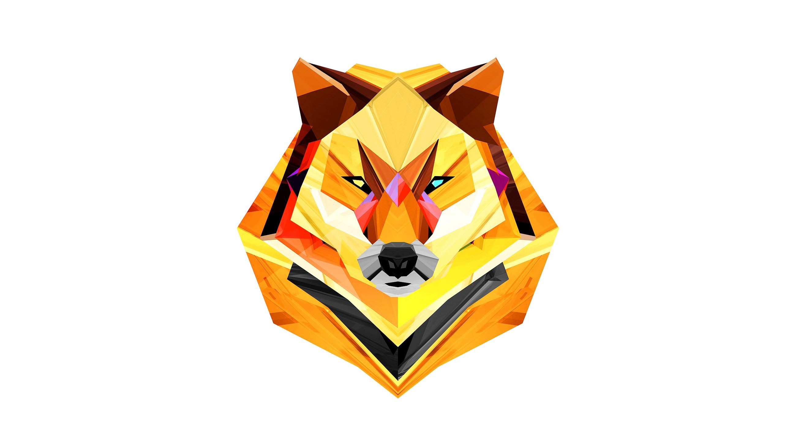 2600x1470 Low poly wolf head minimal HD wallpaper (), Desktop