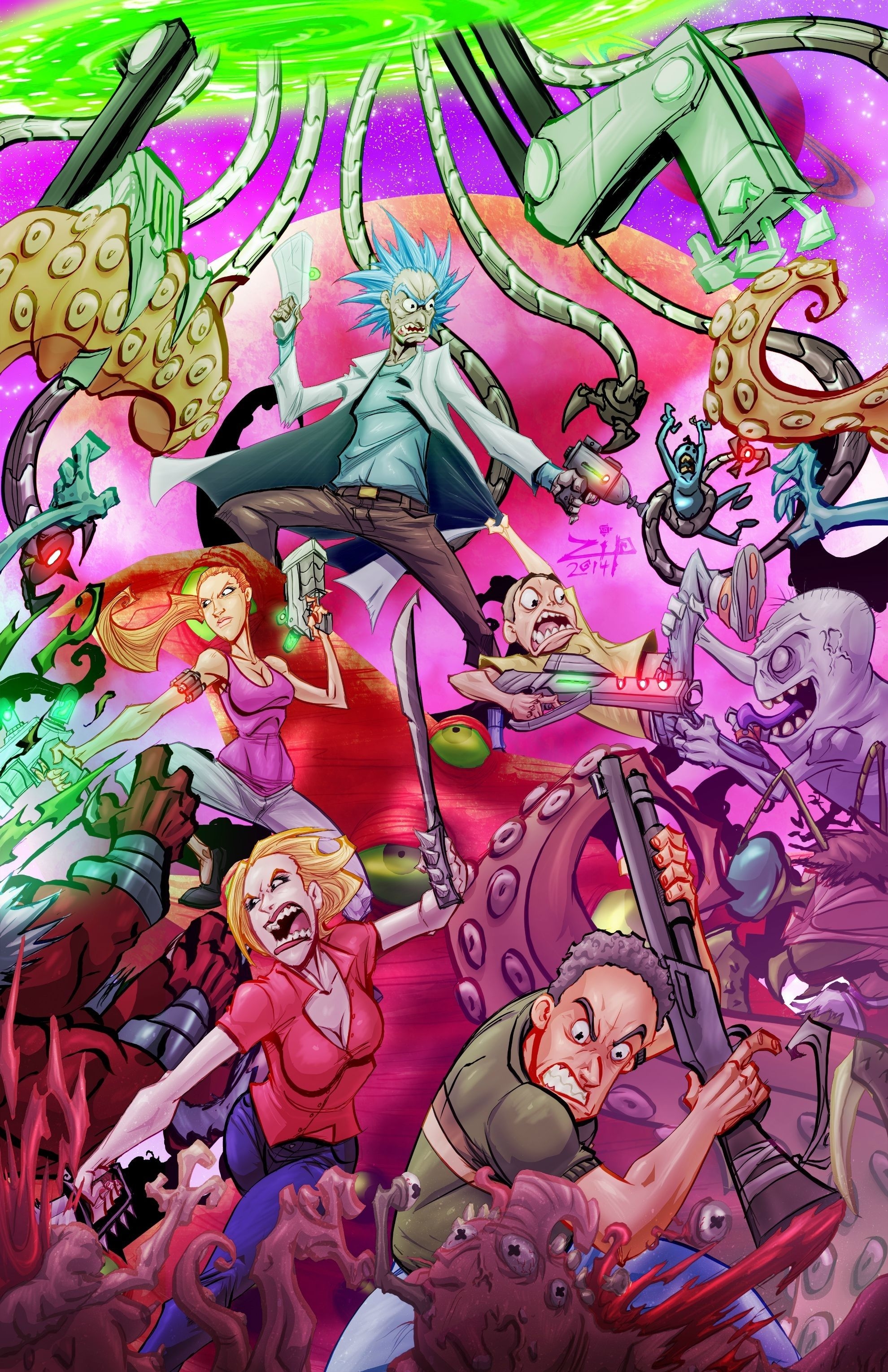 1980x3060 Rick and Morty Trippy Wallpaper Free Rick and Morty Trippy, Phone