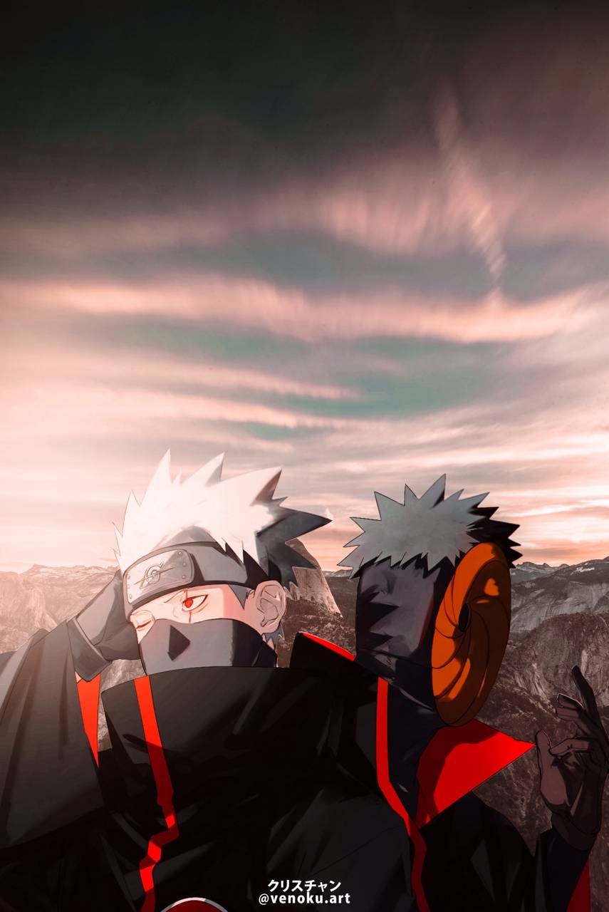 860x1280 kakashi x obito wallpaper, Phone