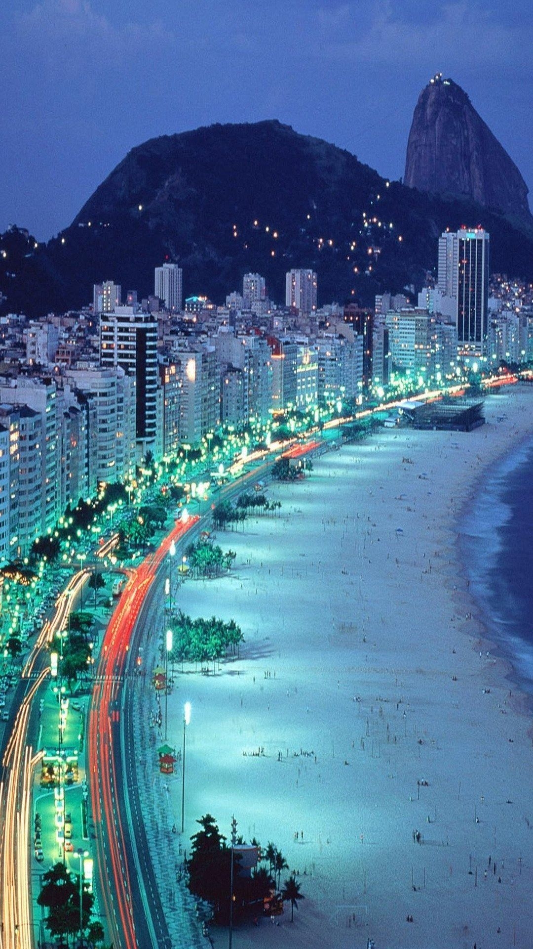 1080x1920 City Lights Seaside htc one wallpaper. Brazil wallpaper, Phone