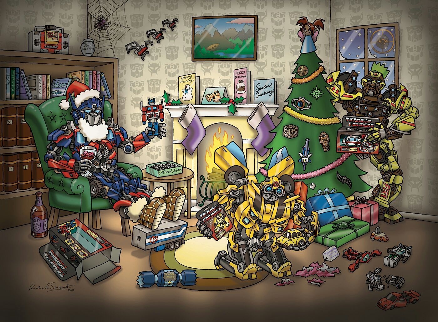 1400x1040 Transformers Gone Random Christmas from Team Prime!!!. Christmas art, Christmas artist, Transformers, Desktop