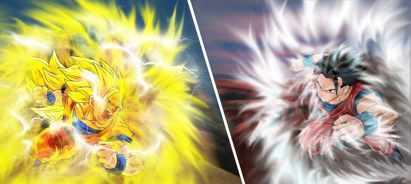 1350x600 Mystic Gohan vs SSJ3 Goku, Dual Screen