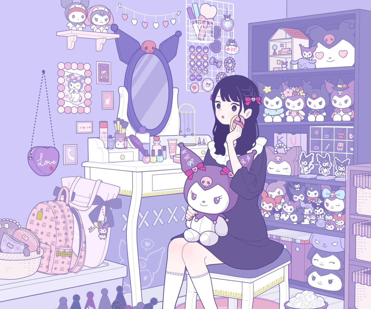 1540x1280 Kuromi Kawaii Girl Wallpaper Background, Desktop