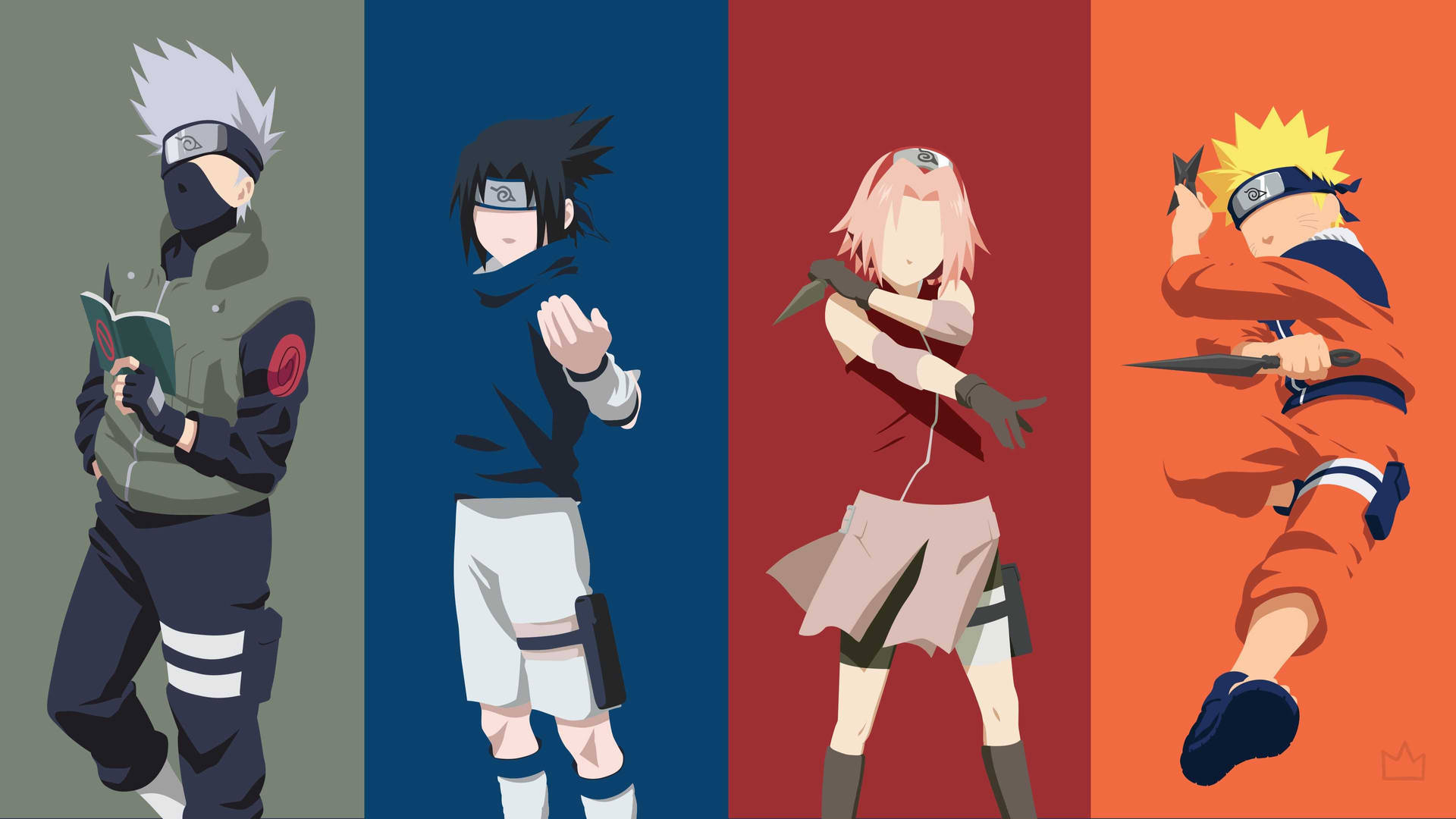 1920x1080 Download Group Naruto Team 7 Minimalist Wallpaper, Desktop