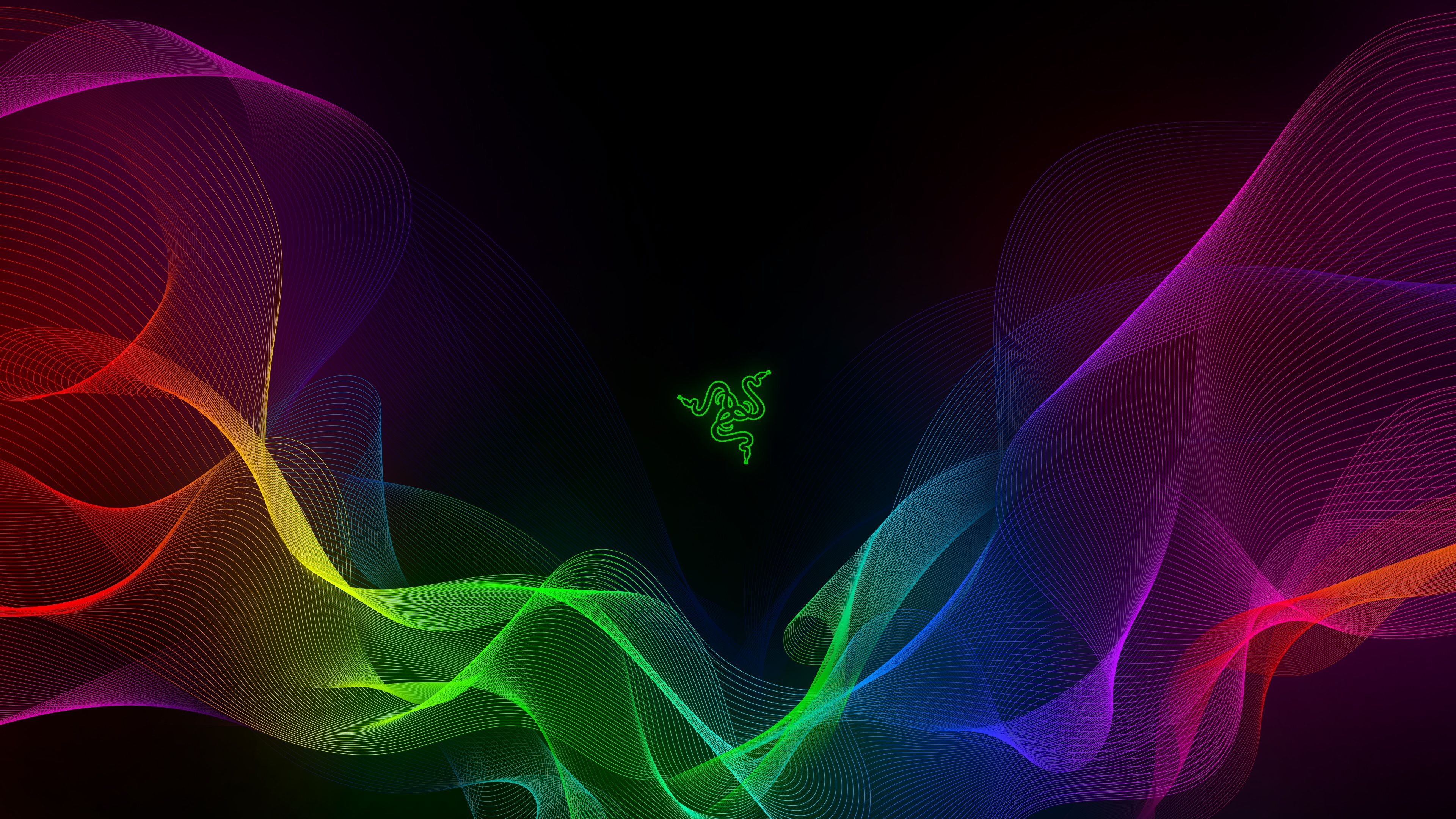 3840x2160 Waves 4K Wallpaper, Razer, Colorful, Spectrum, Neon, , Abstract, Desktop