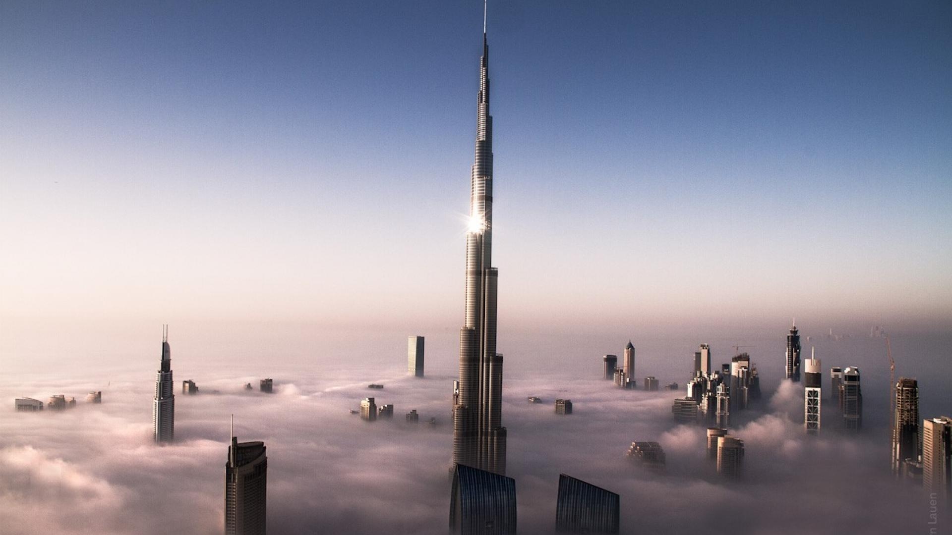 1920x1080 Clouds dubai burj khalifa Wallpaper, Desktop