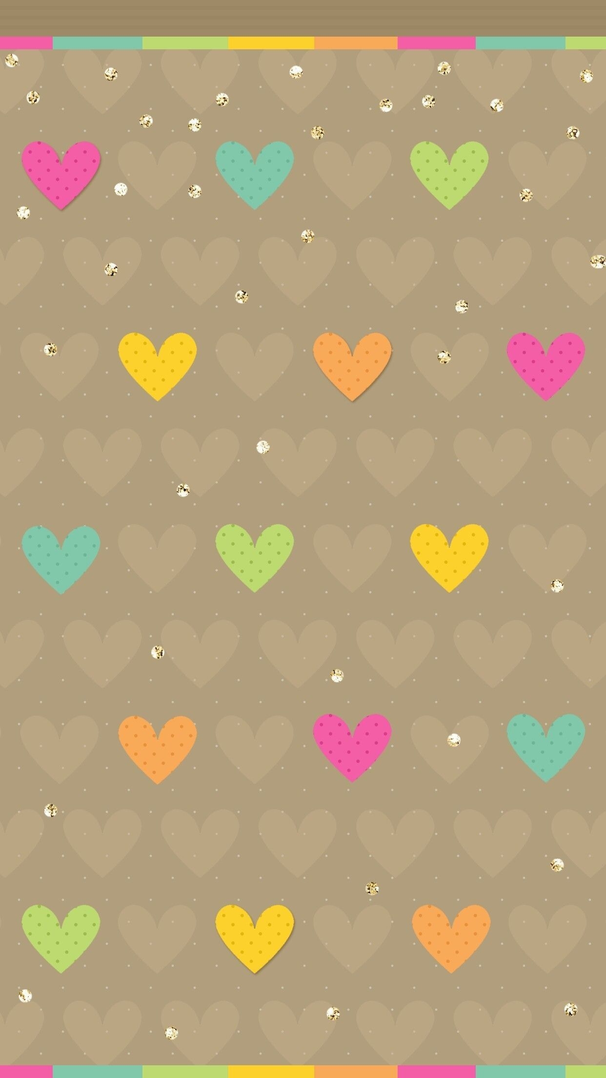 1250x2210 Cute Hearts Wallpaper, Phone