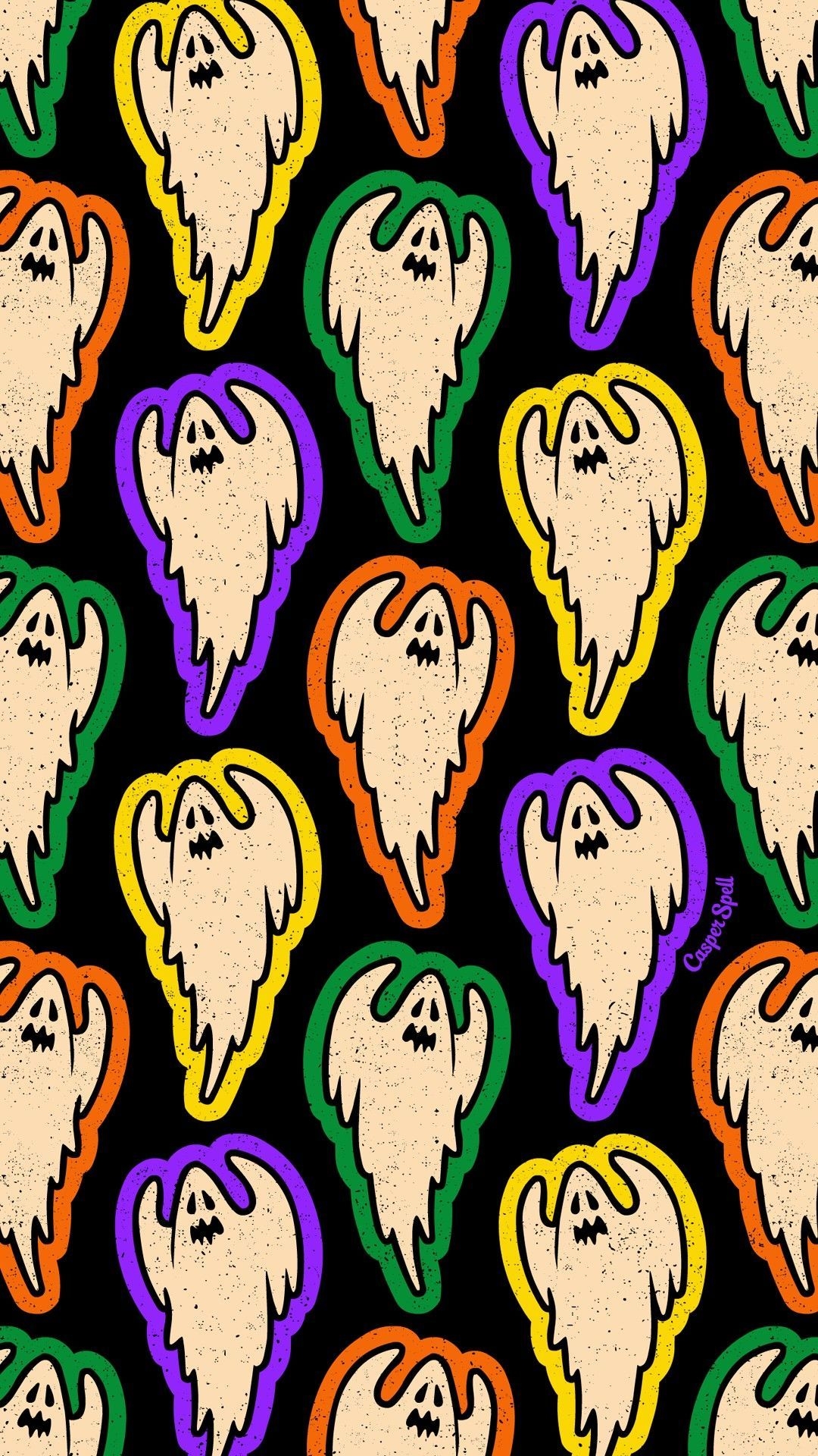 1080x1920 Halloween Ghosts Pattern. Edgy wallpaper, Trippy wallpaper, Art wallpaper, Phone