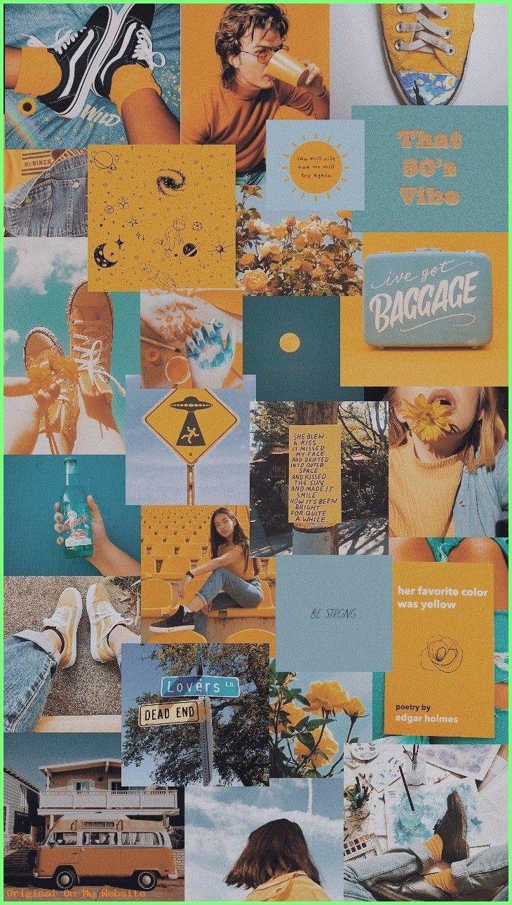 730x1290 Wallpaper Android Samsung and yellow aesthetic. Blue, Phone