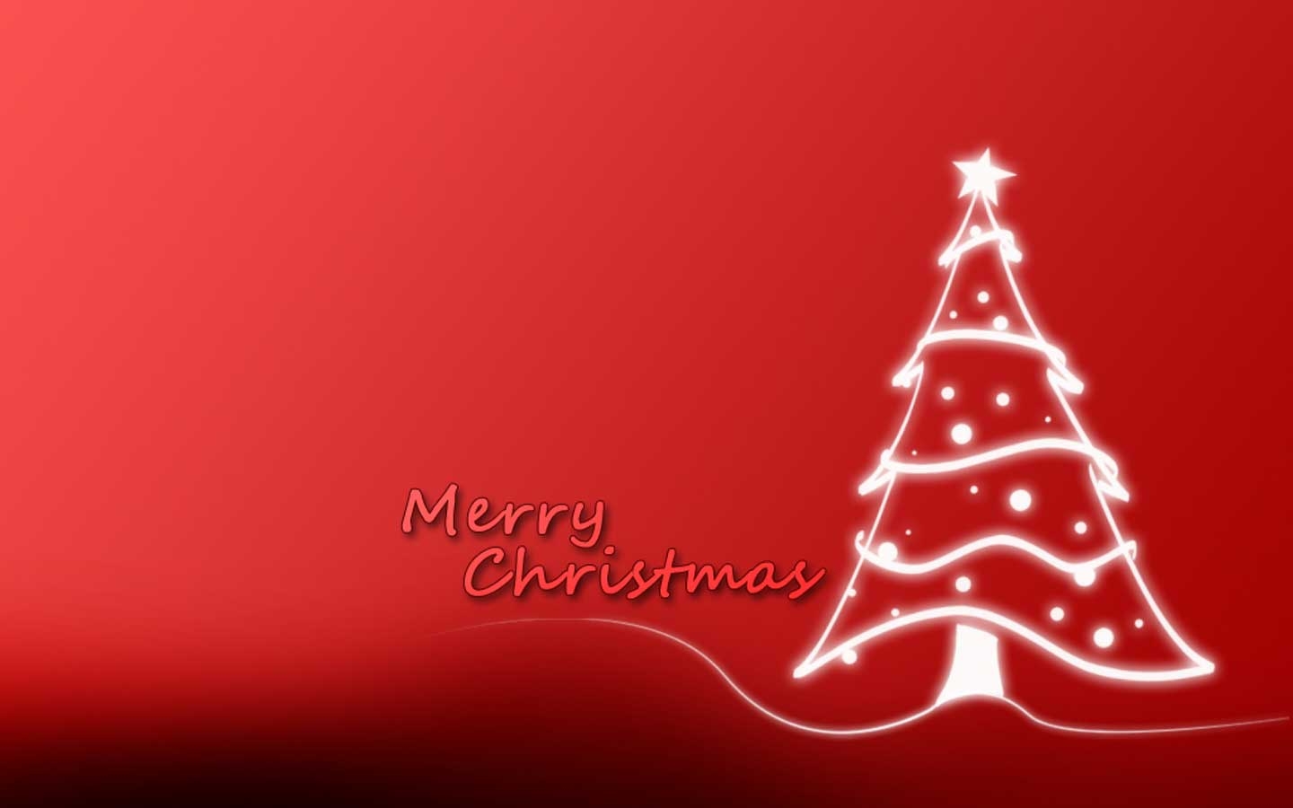1440x900 Red Christmas Tree Background, Desktop