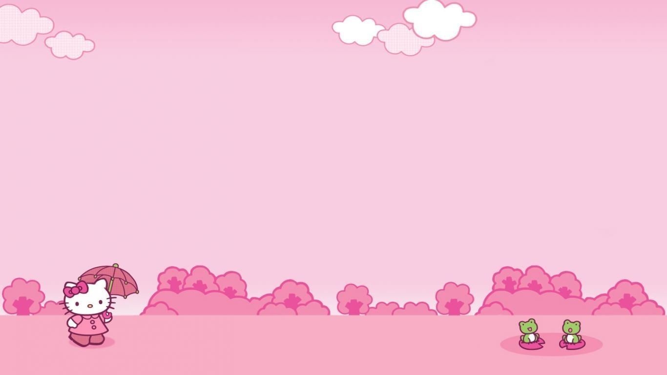 1370x770 Pink wallpaper hello kitty, Desktop