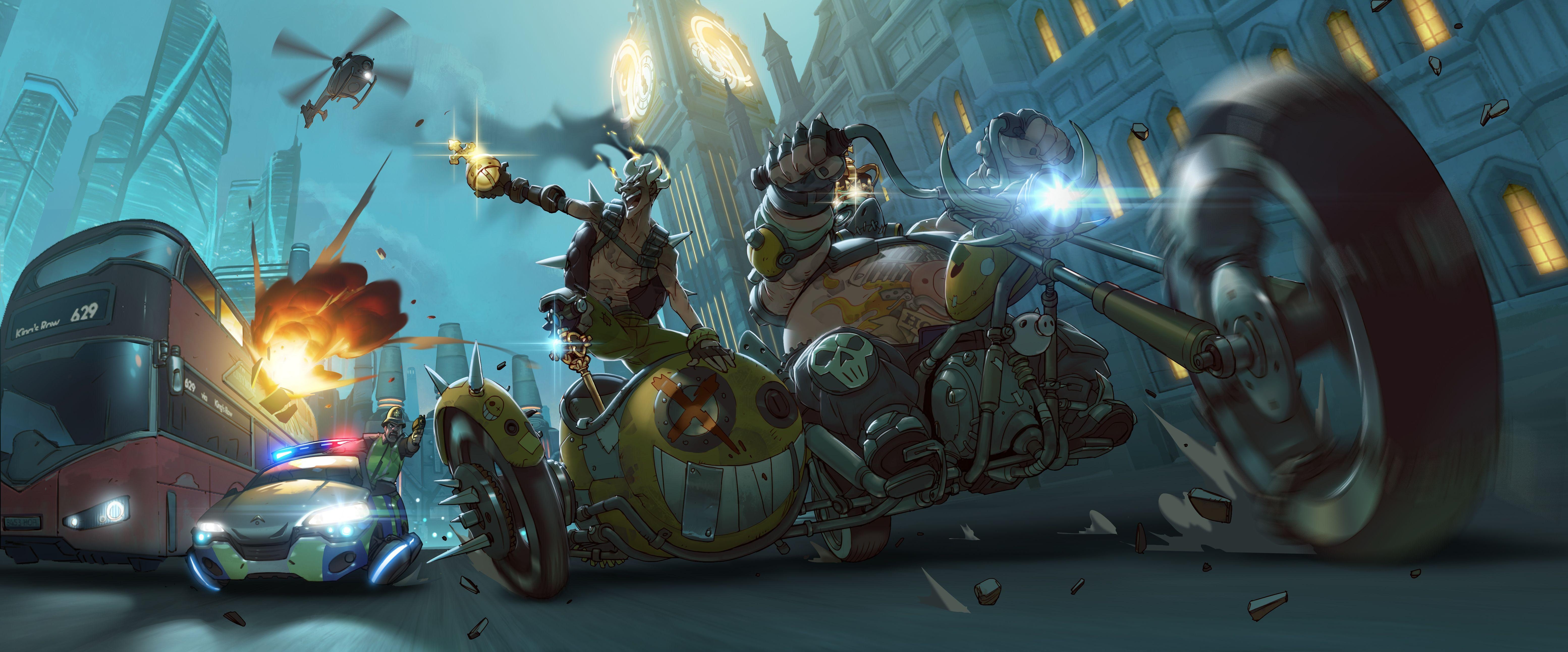 6220x2590 Roadhog (Overwatch) HD Wallpaper, Dual Screen