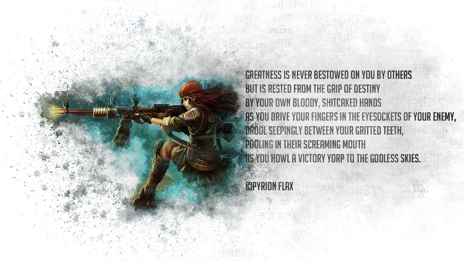 1600x900 Anime Texts Quotes Weapon Weapons Gun Guns Girl Wallpaper At Dark, Desktop