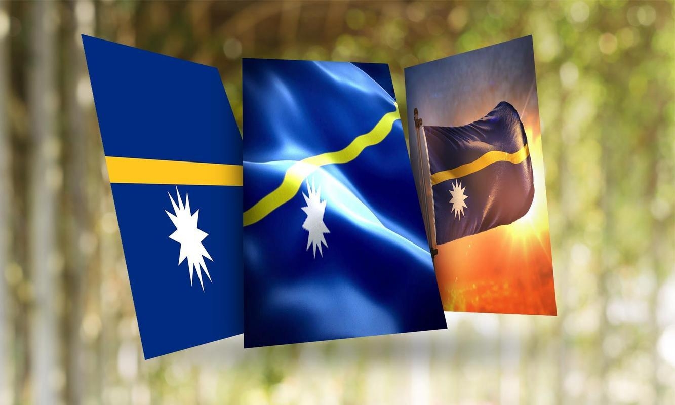 1340x800 Nauru Flag Wallpaper for Android, Desktop
