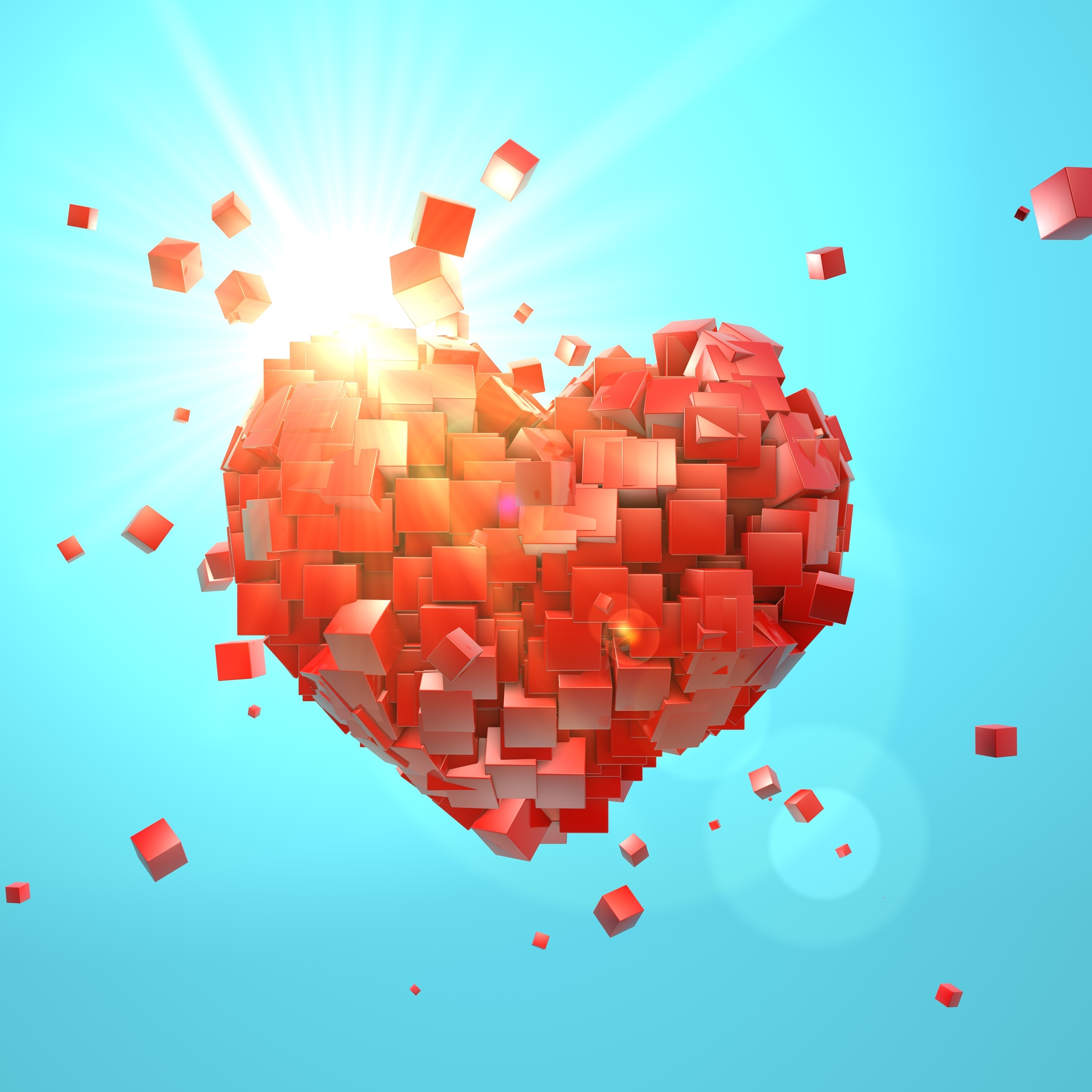 2940x2940 Heart Explosion Love Red Abstract Valentine Day iPad Pro Retina Display HD 4k Wallpaper, Image, Background, Photo and Picture, Phone