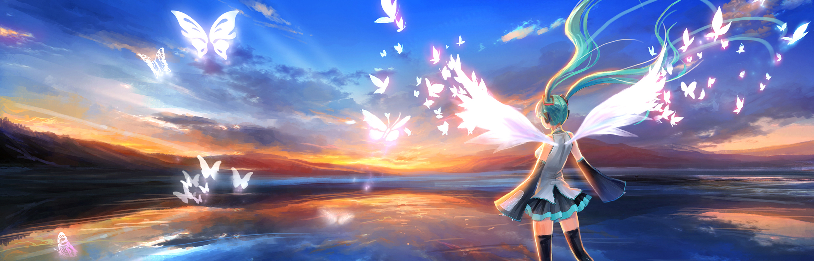 2800x900 anime dual monitor wallpaper. かわいいペット, ペット, かわいい, Dual Screen