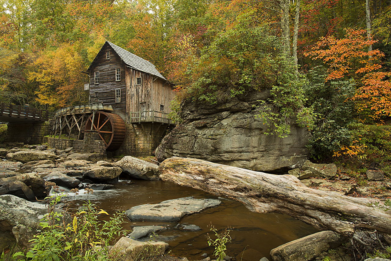 1280x860 Picture HDRI Glade Creek Grist Mill, Babcock State Park, West, Desktop