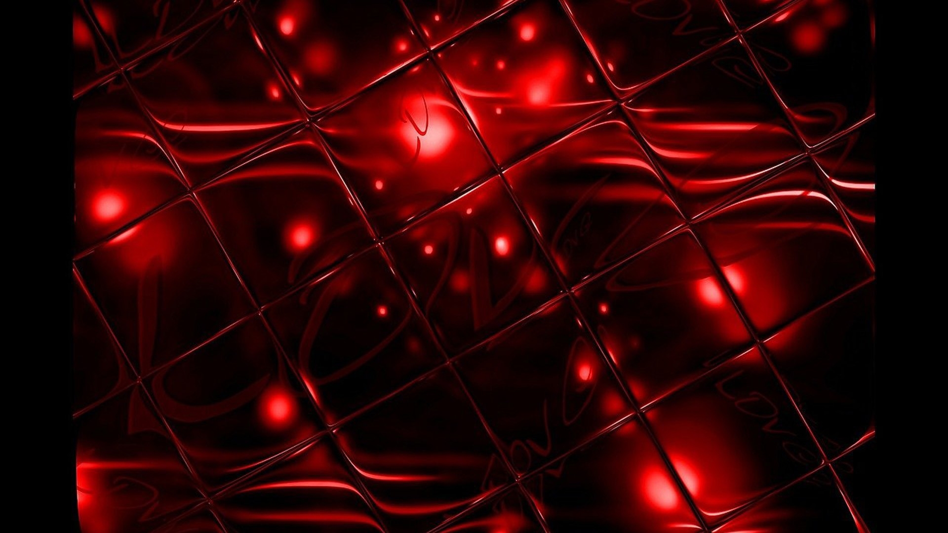1920x1080 Love Word Red Black Cubes Glare Light HD Red And Black Aesthetic Wallpaper, Desktop