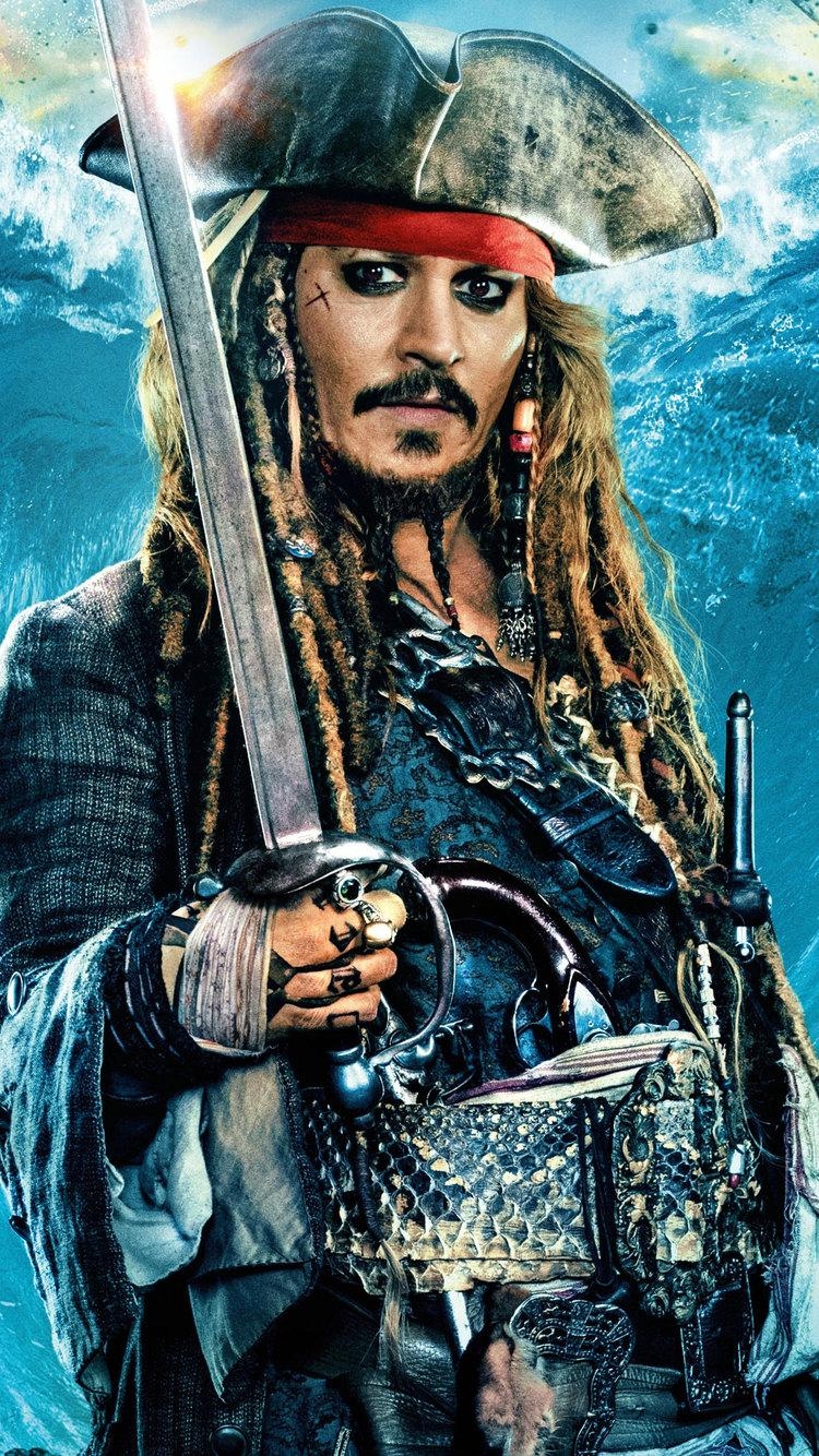 750x1340 Jack Sparrow In Pirates Of The Caribbean Dead Men, Phone