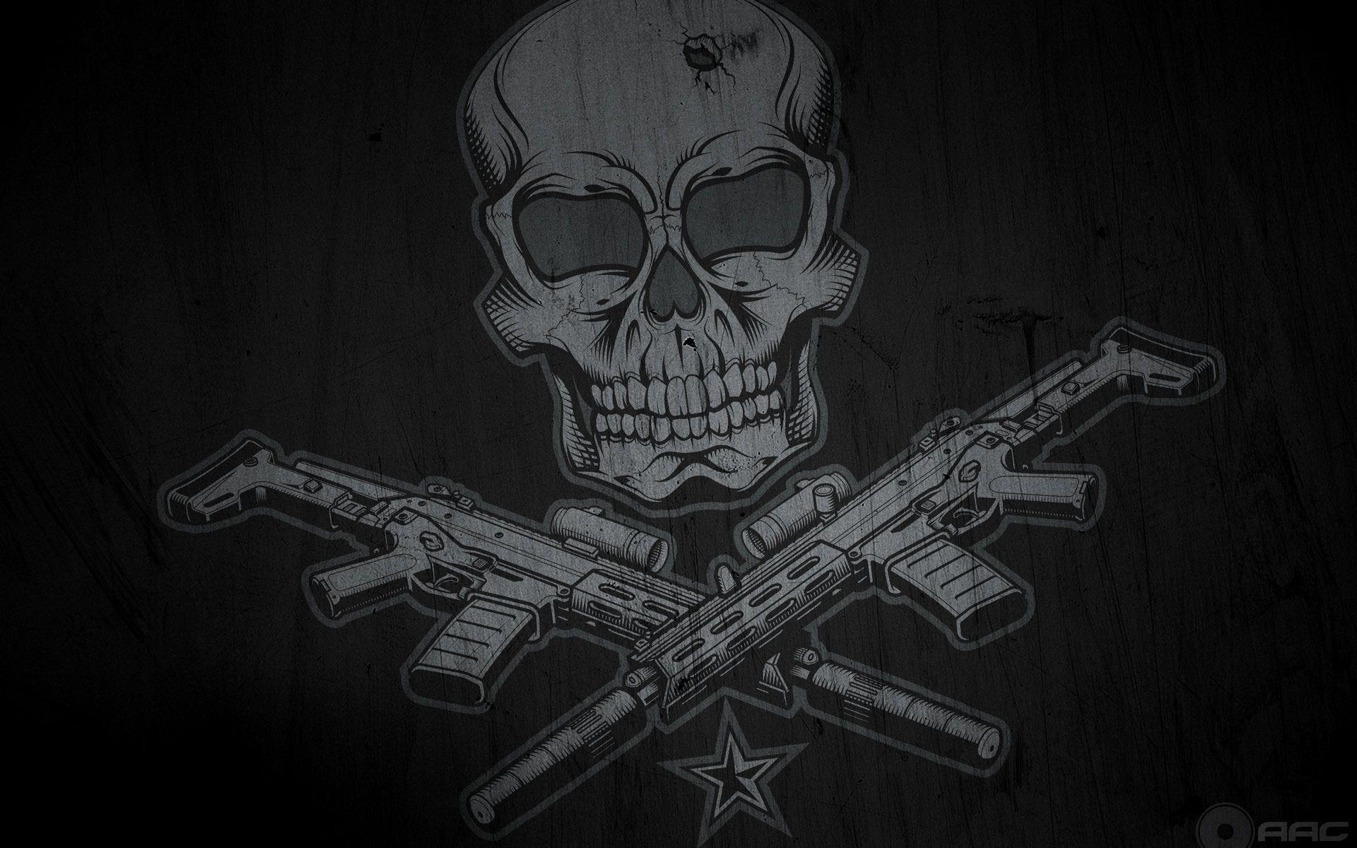 1920x1200 Wallpaper For > Skull And Gun Wallpaper, Desktop