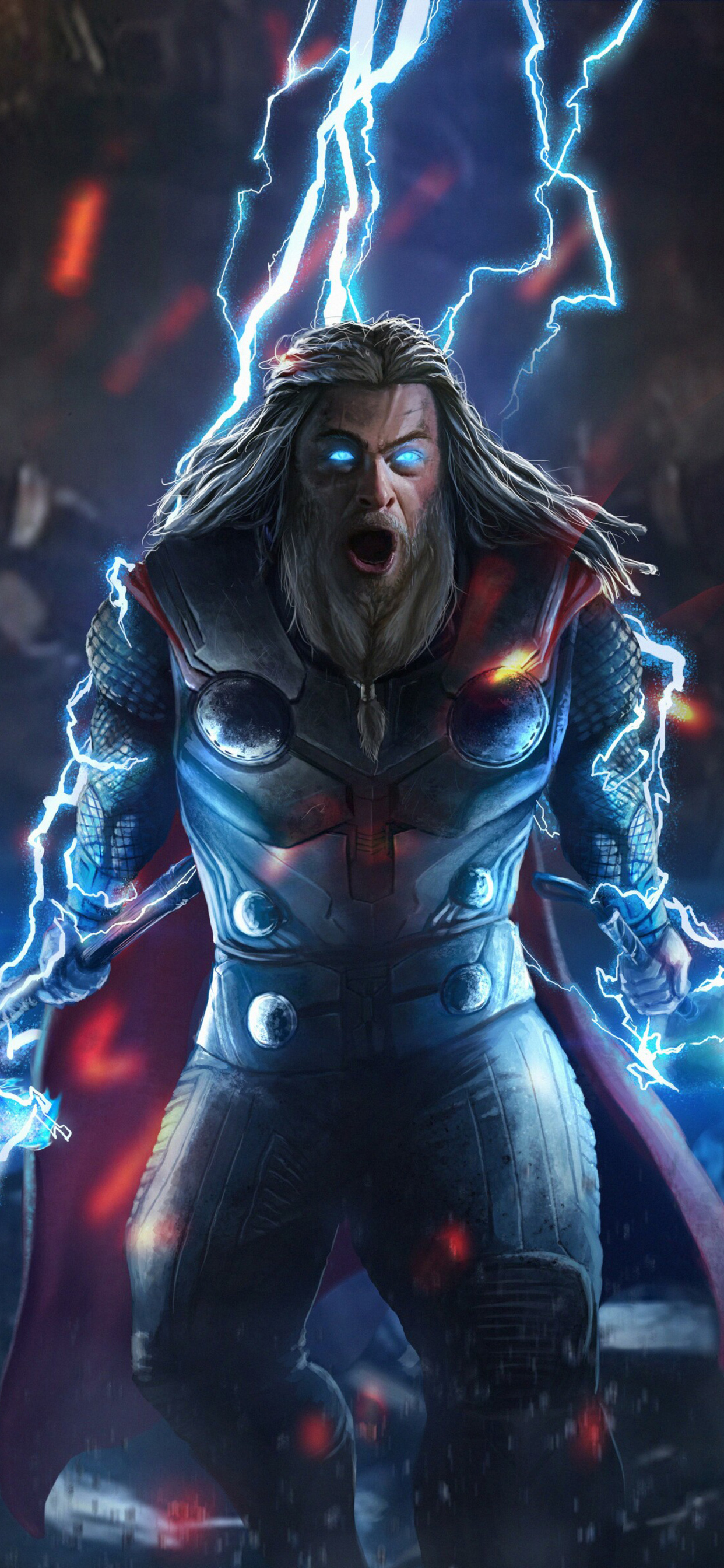 1250x2690 Thor With Mjolnir And Stormbreaker iPhone XS MAX HD 4k, Phone