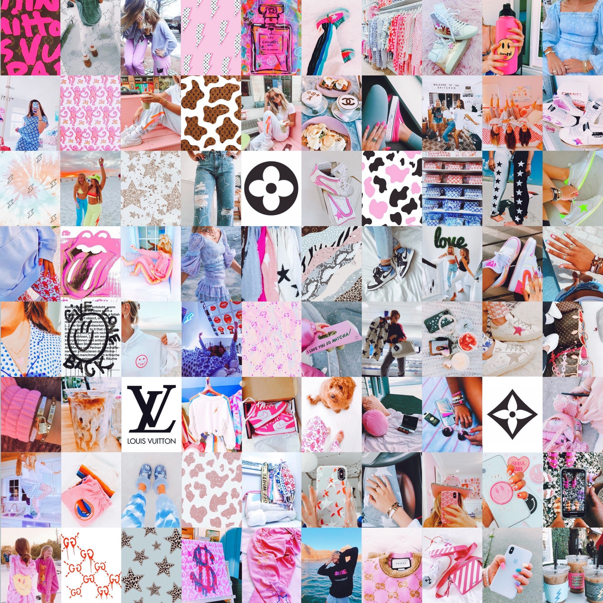 2050x2050 PCS Preppy Wall Collage Kit Bright Fashion Boujee Aesthetic, Phone