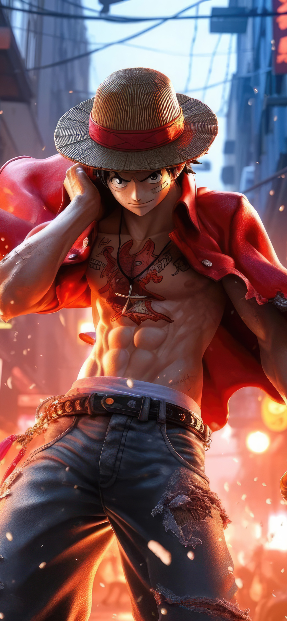 1130x2440 One Piece Monkey D Luffy 4k, Phone