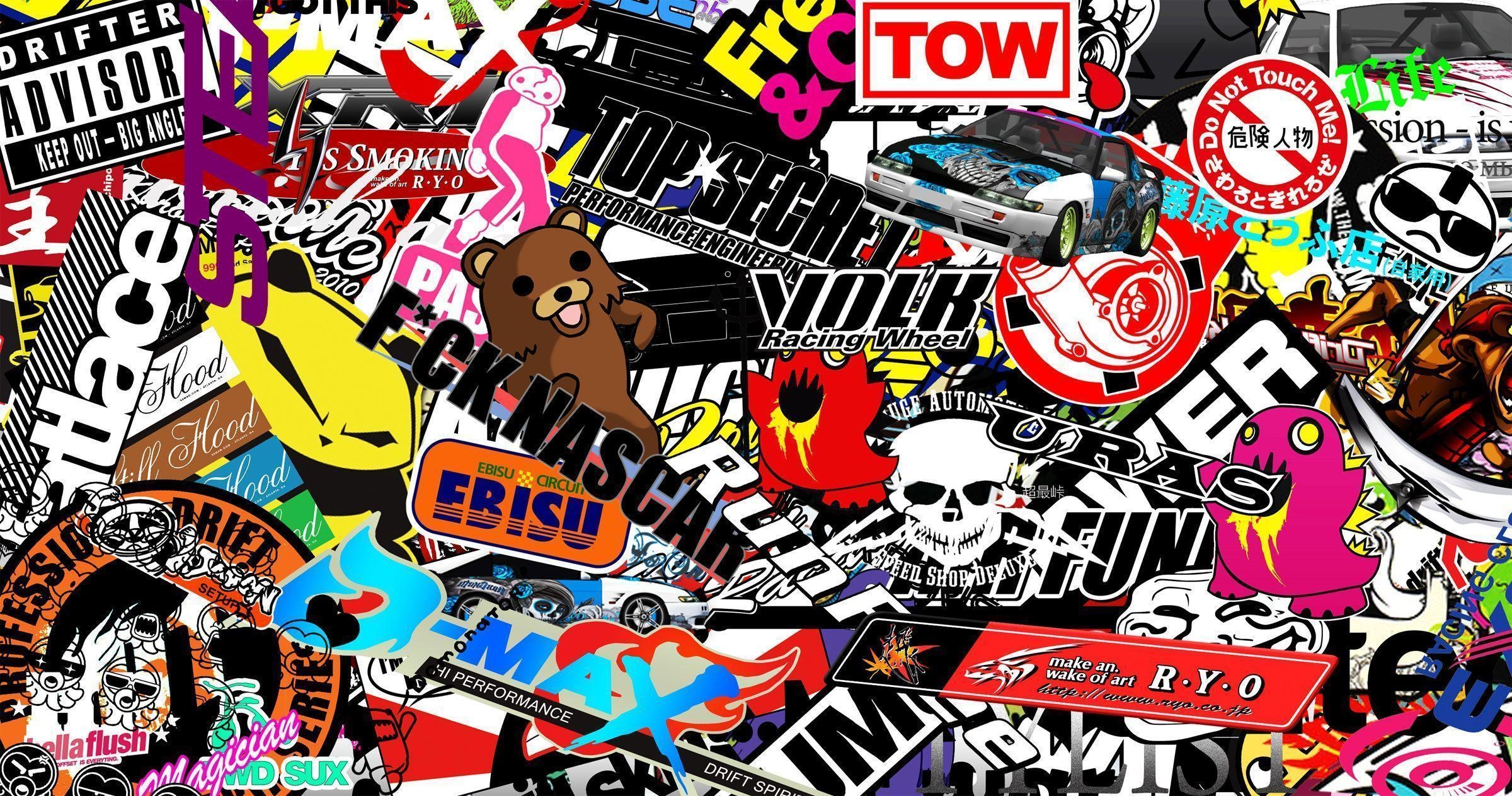 2400x1270 Jdm Sticker Wallpaper HD, Desktop