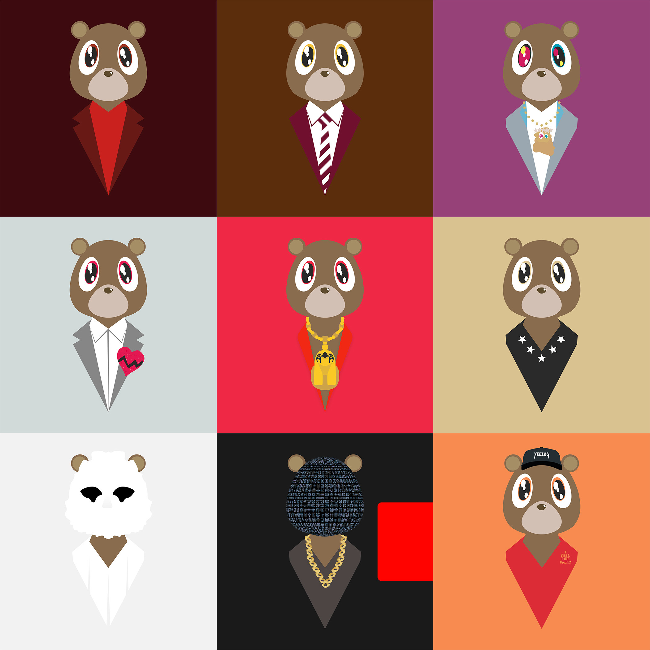 2100x2100 Degausser S Dropout Bears Other Â« Kanye West Forum West Bear Art, Phone