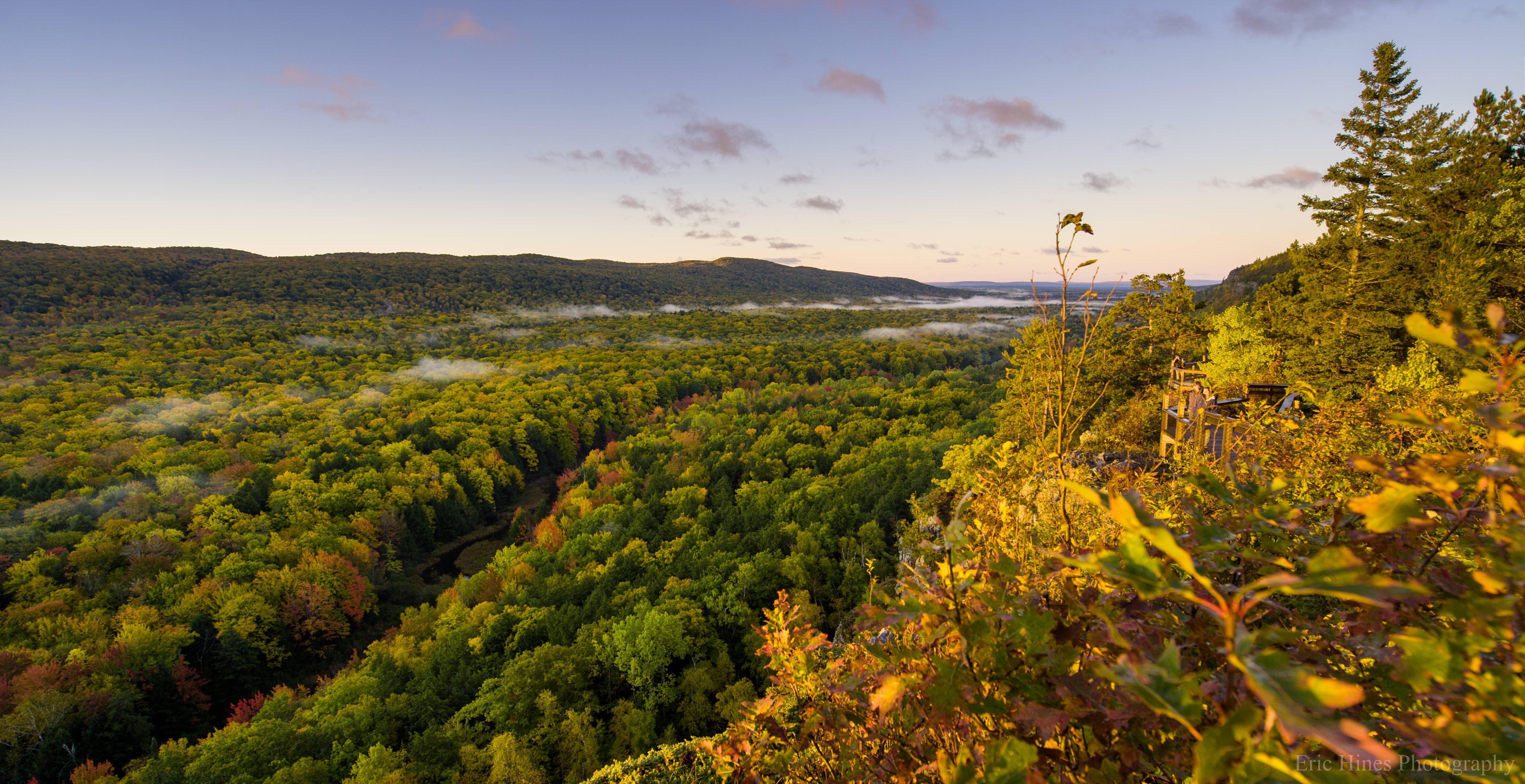 6150x3160 Sunrise In The Porcupine Mountains Of Michigan Wallpaper, Desktop