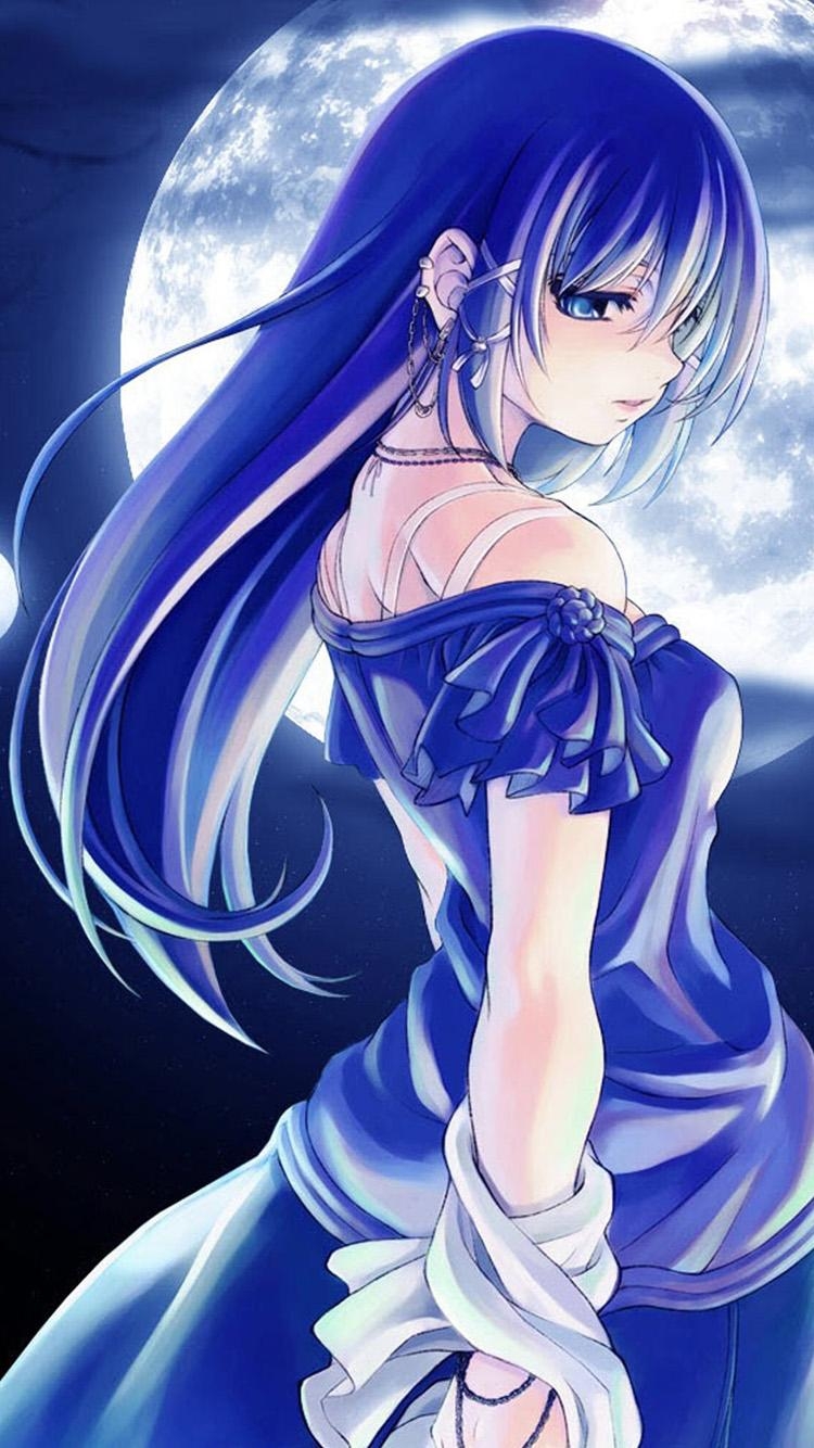 750x1340 Free download Blue anime girls iPhone 6 Wallpaper HD iPhone, Phone