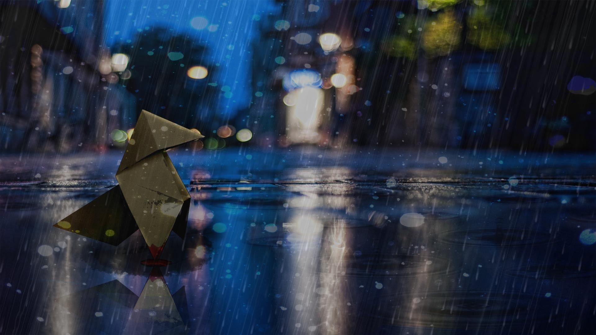 1920x1080 Rain Anime Background, Desktop