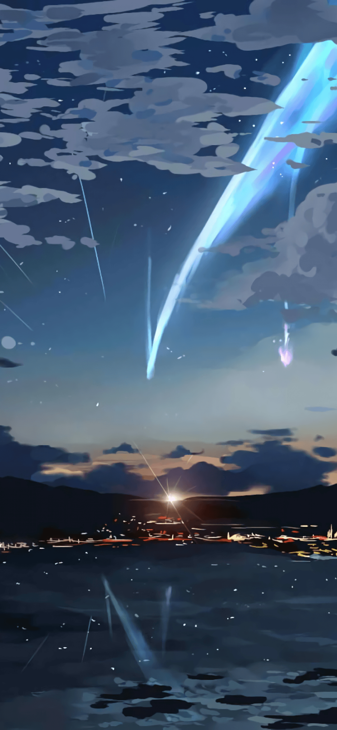 1130x2440 Download  Your Name, Sky, Stars, Kimi No Na Wa, Lights, Phone