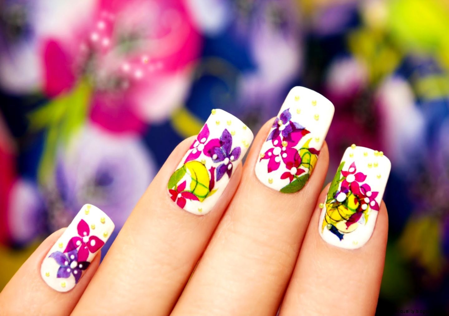 1440x1020 Nail Art Flowers HD Wallpaper 1080P, Desktop