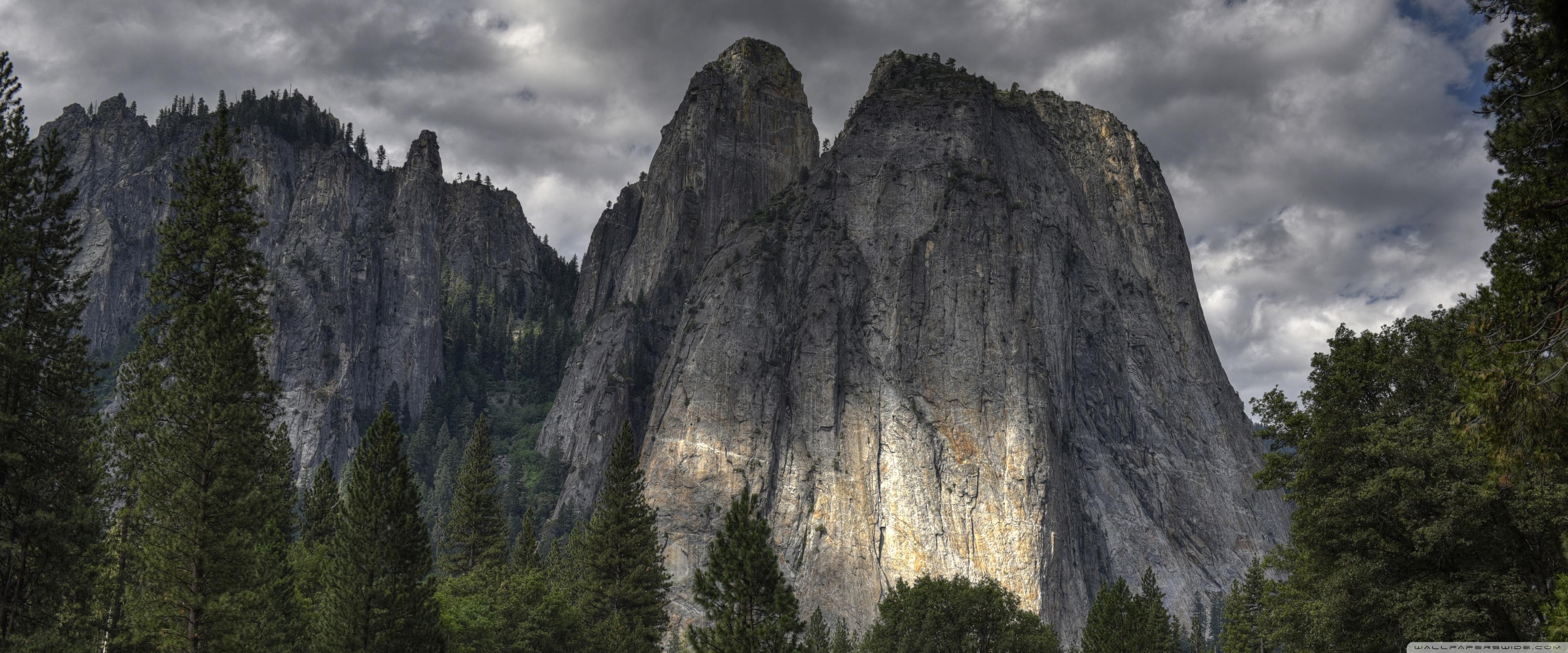 3840x1600 Middle Cathedral Rock, Yosemite Valley, California ❤ 4K HD Desktop, Dual Screen