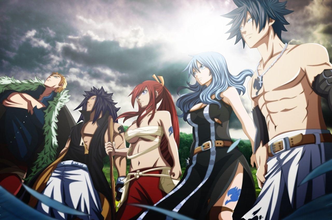 1280x850 Wallpaper Fairy Tail Young man erza scarlet gray fullbuster juvia, Desktop