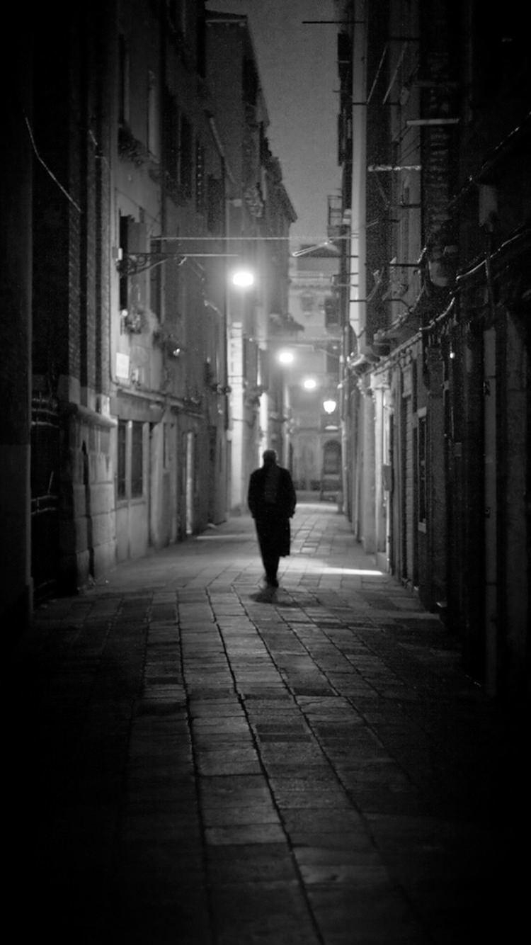 750x1340 Alone Man Black And White Wallpaper & Background Download, Phone