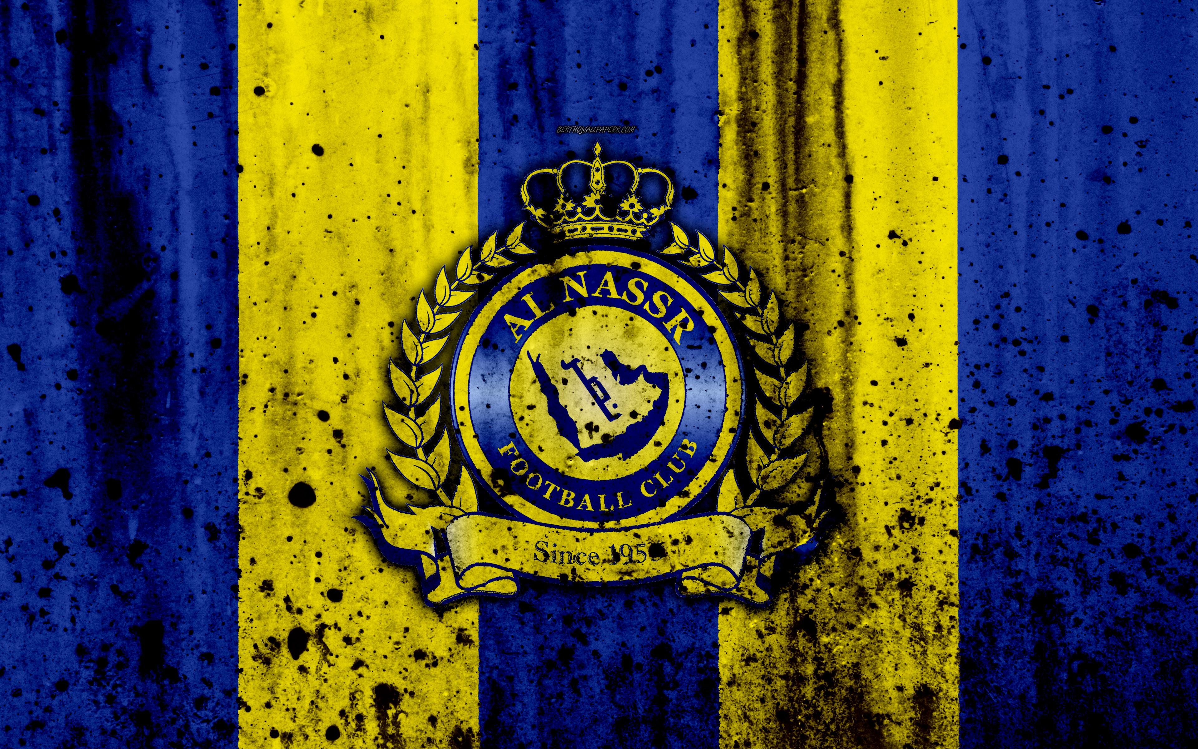 3840x2400 Download Wallpaper 4k, FC Al Nassr, Grunge, UAE League, Soccer, Desktop